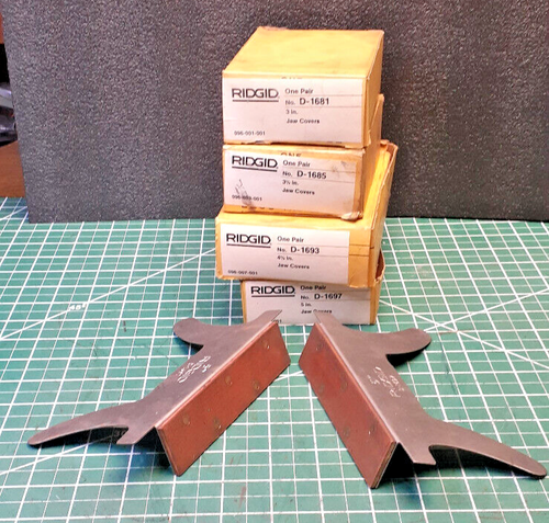 Ridgid Bench Vise Jaw Covers Caps Pair Soft Copper faces 3"-5" steel holding USA - Picture 9 of 11