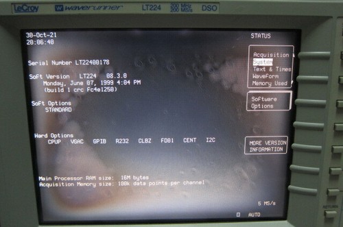 Lecroy WaveRunner LT224 200MHz 4-Channel Digital Storage Oscilloscope - Picture 6 of 9
