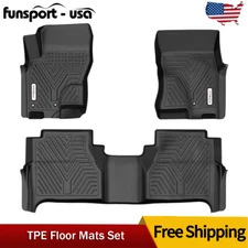 Floor Mats For 2008-2021 Nissan Frontier Crew Cab  All Weather TPE Rubber Liners