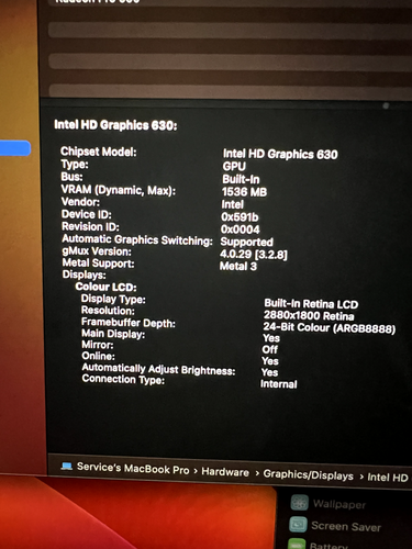 MacBook Pro 2017 T-Bar 15" 512GB RAM, Intel Core i7, 2,9GHz 16GB RAM) Spacegrau - Bild 5 von 9