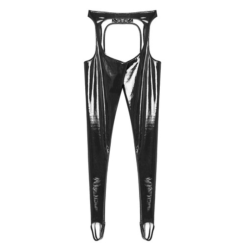 Womens Chaps Party Leggings Hollow Out Stirrup Pants Metallic Trousers Stylish - Picture 22 of 47