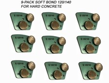 9-Pack Diamond Grinding Discs For Bolt-on Grinder, HARD SURFACE, 120/140 Grit