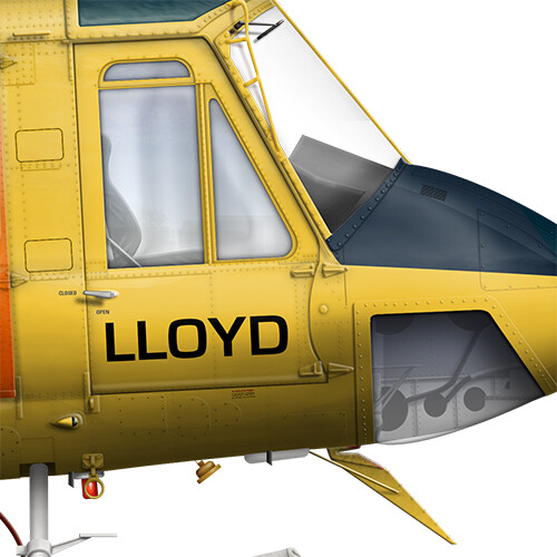 Bell 412 VH-NSV NSCA 1989 - A3+ Profile Print - Bild 4 von 4