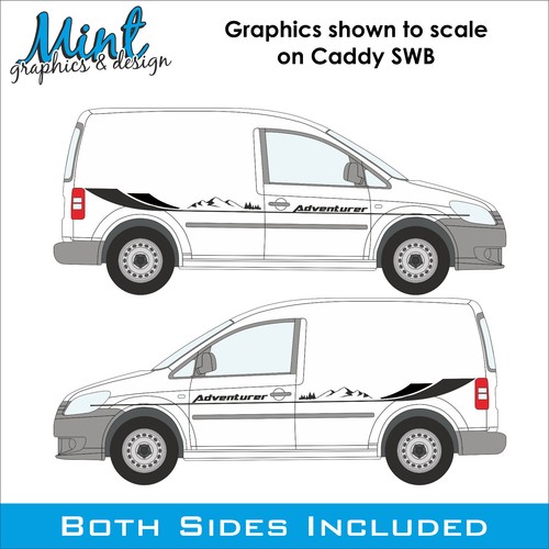 VW CADDY Camper Micro Side Stripes SPORT LINE Decals Stickers Van Graphics 088 - Picture 2 of 5