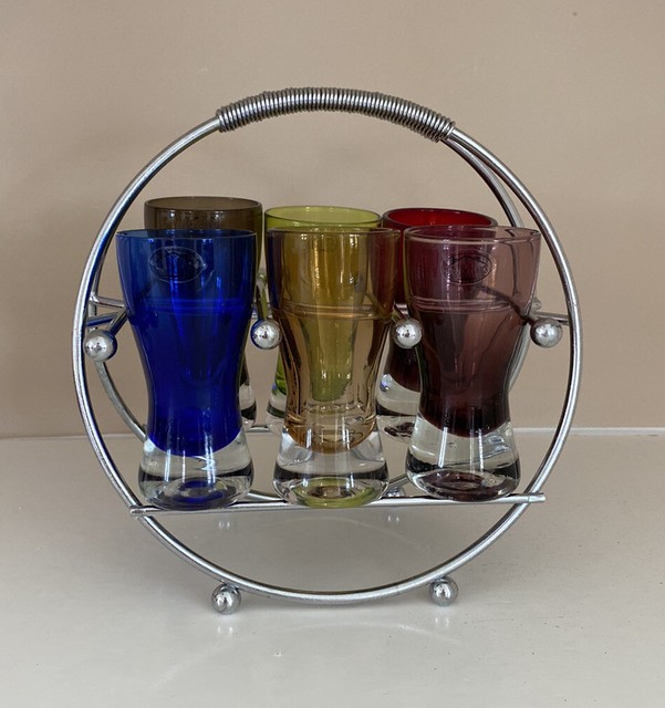 Home Essentials And Beyond Shot Glasses Multicolor 6 Glasses With Stand