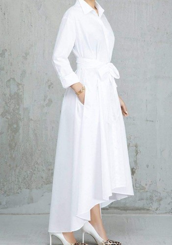 VERWIN Women Long Sleeve Loose Elegant Maxi Dress B