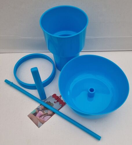 Blue Stadium Tumbler Popcorn Cup Snack Cup Multifunctional 2 in 1 Cup - New - Picture 7 of 7