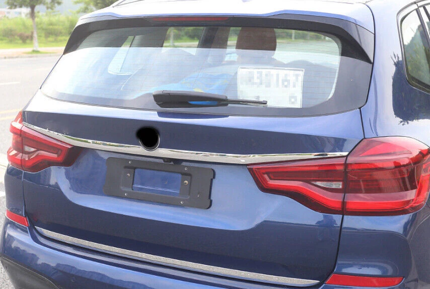 👍Para BMW X3 G01 2018 2019 2020 2021 Plateado Acero Puerta Trasera Tapa Tapón Tira Borde Foto 3 de 4