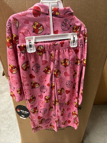 Angry Birds Girls 2 Piece Long Sleeve Pink Pajama Set Size 4 - Picture 2 of 2