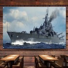 USS California BB-44 Battleship Prints Artwork Flag Warship Military Art Poster