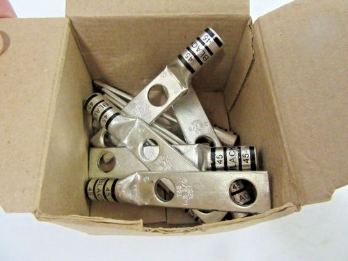 Box of 10 THOMAS BETTS 54862BE COPPER LONG BARREL 2/0 AWG Compression CRIMP LUG - Picture 3 of 8