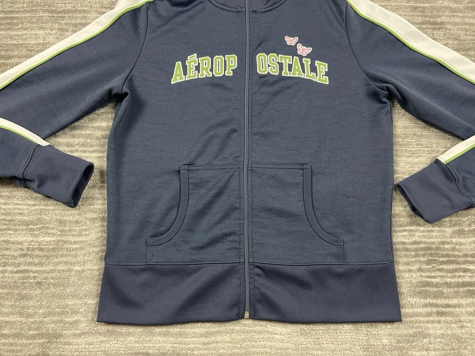 Chaqueta Aeropostale Vintage Mujer Grande Multicolor Cremallera Completa Pista Foto 3 de 4