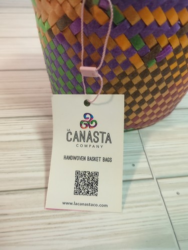 Mini bolso tejido a mano Share The La Canasta Experience arco iris - Imagen 2 de 6