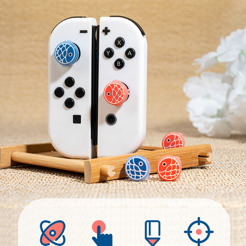 GeekShare Soft Silicone Thumb Grip Caps For Nintendo Switch/ Lite/OLED Fish Carp - Imagen 5 de 6