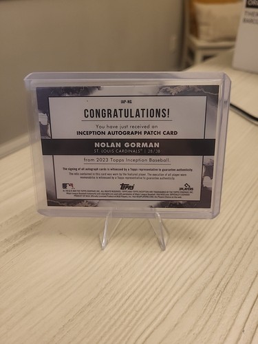 2023 Topps Inception Nolan Gorman Pink Rookie Patch Auto #63/75 🔥🔥🔥🤯 - Bild 2 von 3