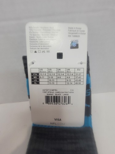 NFL Carolina Panthers Team Apparel First String LG 10-13 Socken - nie geöffnet - Bild 2 von 4