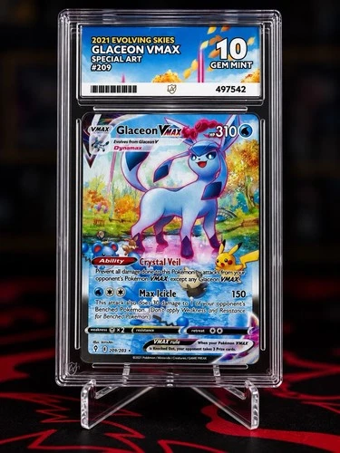 Pokémon TCG Glaceon VMAX Evolving Skies Alternative Art Secret 209 Ace 10