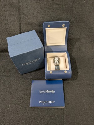 Philip Stein Teslar Diamond Dual Time Ladies Watch W/ Box Working Condition