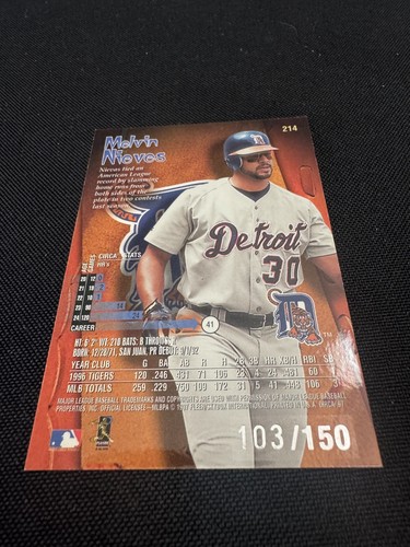 1997 Fleer Circa Baseball #214 Melvin Nieves ONE OF A KIND #103/150 - Picture 2 of 2