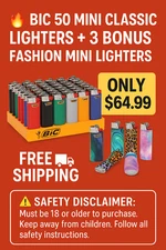 🔥 BIC 50 Mini Classic Lighters + 3 BONUS Fashion Mini Lighters