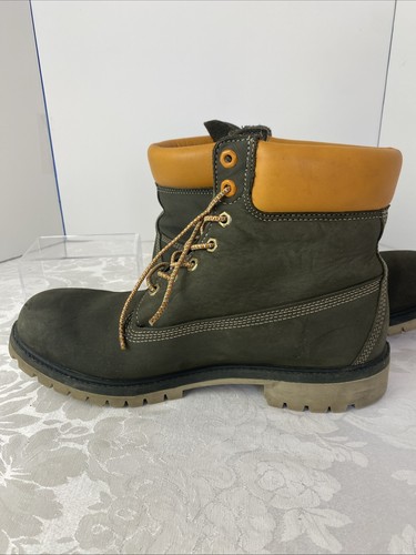 Men’s Timberland Premium 6-inch Waterproof Boots in Dark Green Size 11 M - Picture 3 of 8