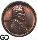 1920 Lincoln Cent Wheat Penny, Red Brown, Gem BU++