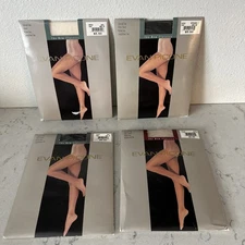 Pantyhose Evan Picone Control Top Ultra Share Nylon Leg Lot Of 4 - Size 5