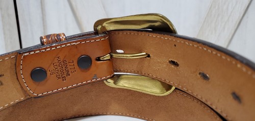 Cinturón de Cuero 3D 36" Cuero Genuino Trabajado a Mano Floral Turquesa Vaquero Occidental  - Imagen 3 de 3