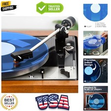 Blue Acrylic Turntable Mat - Platter Slipmat for 12" Vinyl Vintage Record Pla...