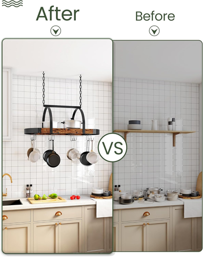 Hanging Pot Rack Pot Hanger for Kitchen Ceiling Mounted Pot Holder Cookware Orga - Picture 7 of 8