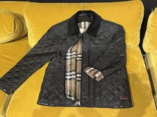 Men’s Small Burberry Willowbrook Quilted Coat Black