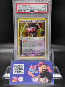 PSA 9 MINT Pokemon CLAYDOL Holo Rare 2004 ex Team Aqua vs Team Magma #8/95