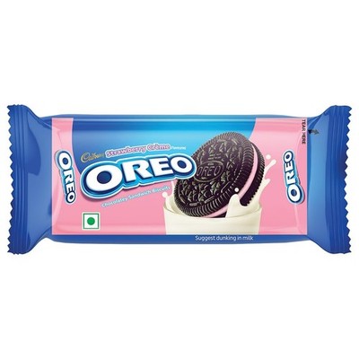 Cadbury Oreo Strawberry Flavour Crème Sandwich Biscuit, 100g pack of 4 free sp