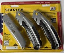 NEW Stanley Fat Max Retractable Utility Carpet Box Cutter KNIFE SET (3 Pack)