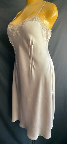 M&S Midi Nightdress: Mocha 100% Shimmering Silk & Lace, UK 20, Read Description - Picture 11 of 19