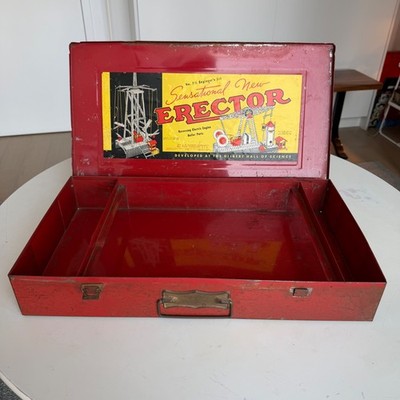 VINTAGE Gilbert Erector Set Metal Box Set 7 1/2 - BOX ONLY