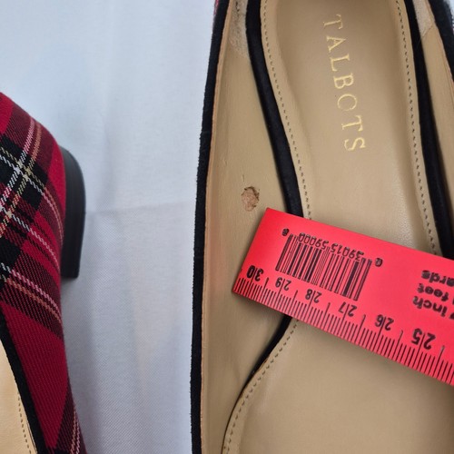 Talbots Edison Damen-Flats mit Schleife 9 kariert rot grün schwarz Schottenmuster Urlaubsschuhe - Bild 3 von 19