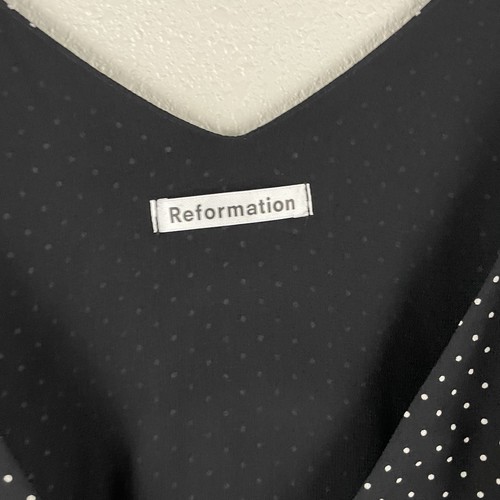 Reformation Womens S Polka Dot True Wrap Mallory Dress - Picture 4 of 7