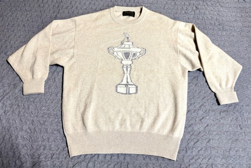 Suéter de golf J McInerney Escocia cachemir crema cuello en V suéter-trofeo-grande - Imagen 1 de 7