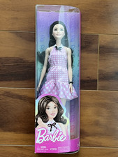 Barbie Fashionistas Doll #224 Checkered Pink/White Dress 65th Anniversary New