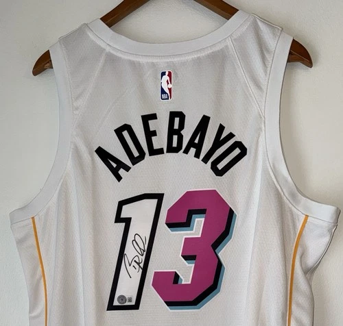 Bam Adebayo (83 Pts) Signed Miami Heat Nike NBA Autographed City Jersey Auto BAS