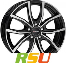 Autec Typ VN - Vidron schwarz poliert 6.5x17" ET39 LK5 100 ML 57.1 Alufelgen ...