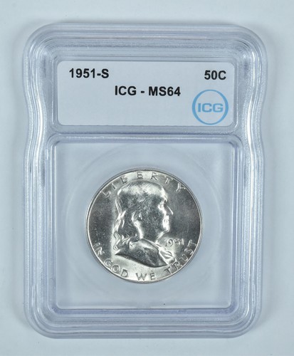 1951-S Franklin Half Dollar MS64 ICG *7298