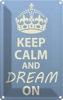 Blechschild 18X12 Cm Keep Calm And Dream On Yoga Deko Geschenk Metall Schild