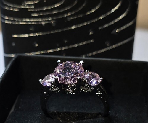Ladies Pink & White Promise Ring, Sizes , O, T or X - Picture 5 of 10