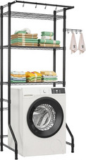 over the Washer and Dryer Storage Shelf, 3 Tier Laundry Room Drying Rack with Ha