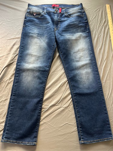 Guess Jeans Herren Blau Denim 36x30 Medium Wash Lincoln Slim Straight