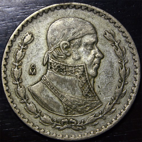 1962 Mo Mexiko SILBER One Un 1 Peso Umlaufrand Schriftzug Morelos Weltmünze - Bild 2 von 2