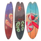 3 Pcs Wooden Surfboard Wall Hanging Coastal Surfboard Decor For Home Wall
