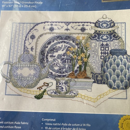 Janlynn Counted Cross Stitch Kit Delft Blue China #157-98 Vintage 2000 Unopened - Picture 9 of 9